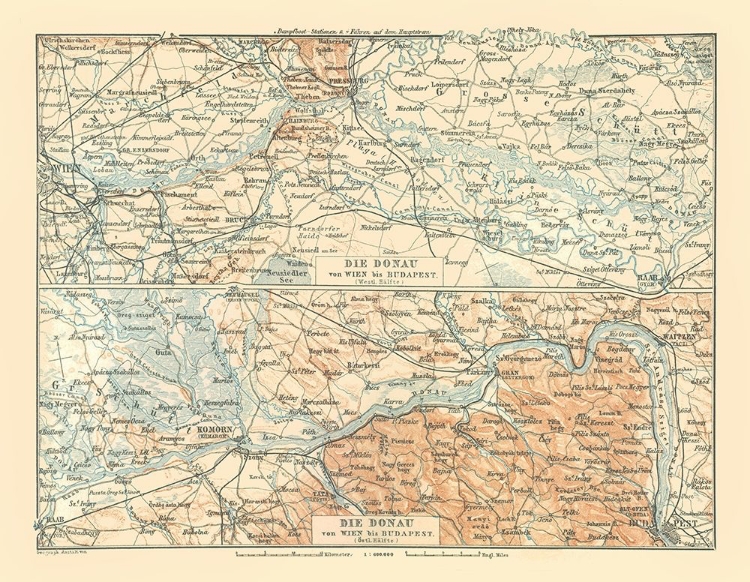 Picture of EUROPE DANUBE RIVER AUSTRIA HUNGARY - BAEDEKER