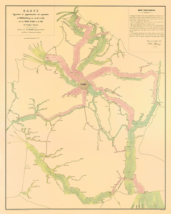 Picture of PARIS FRANCE TRANSPORTATION ROUTES - REGNIER 1853