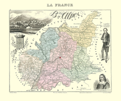 Picture of BASSES ALPES REGION FRANCE - MIGEON 1869