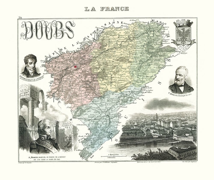 Picture of DOUBS REGION FRANCE - MIGEON 1869