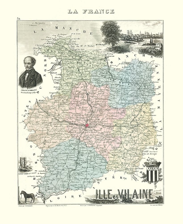 Picture of ILLE ET VILAINE REGION FRANCE - MIGEON 1869