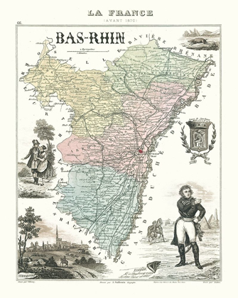 Picture of BAS RHIN DEPARTMENT FRANCE - MIGEON 1869