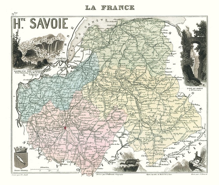 Picture of HAUTE SAVOIE DEPARTMENT FRANCE - MIGEON 1869