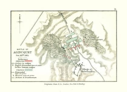 Picture of BATTLE OF AGINCOURT IN 1415 FRANCE - GARDINER 1902