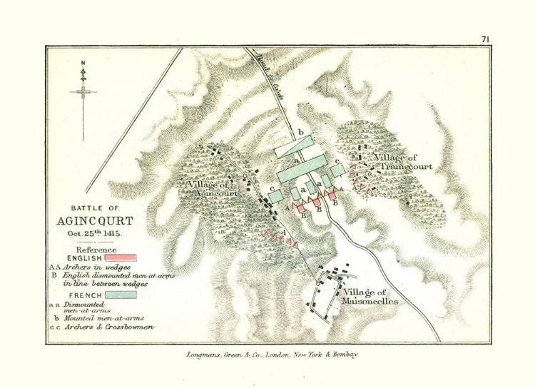 Picture of BATTLE OF AGINCOURT IN 1415 FRANCE - GARDINER 1902