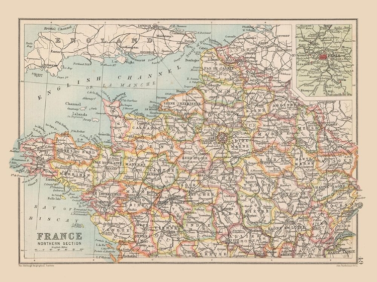 Picture of NORTHERN FRANCE - BARTHOLOMEW 1892