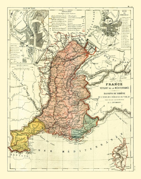 Picture of BASINS OF RHONE FRANCE - CORTAMBERT 1880