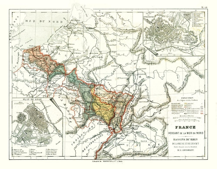 Picture of BASINS OF RHINE NORTH SEA FRANCE - CORTAMBERT 1880