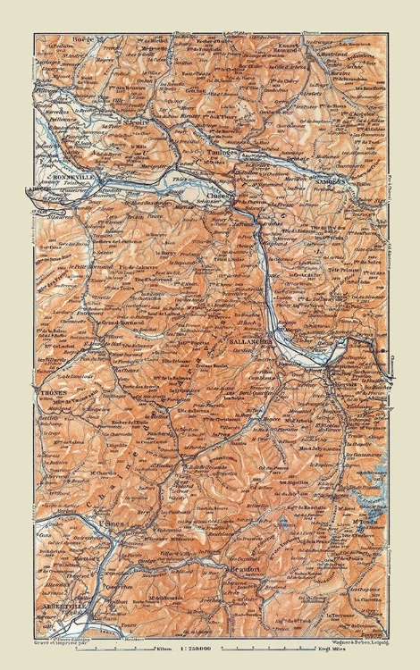 Picture of ARAVIS RANGE FRANCE - BAEDEKER 1921