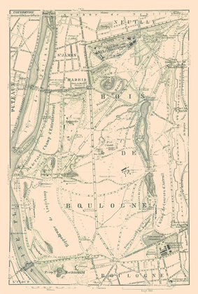 Picture of BOIS DE BOULOGNE PARIS FRANCE - BAEDEKER 1911