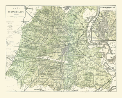 Picture of FONTAINEBLEAU PARIS FRANCE - BAEDEKER 1911