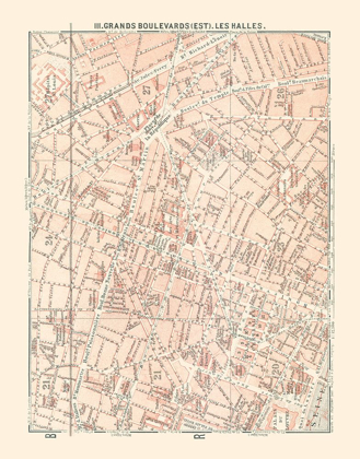 Picture of LES HALLES PARIS FRANCE - BAEDEKER 1911