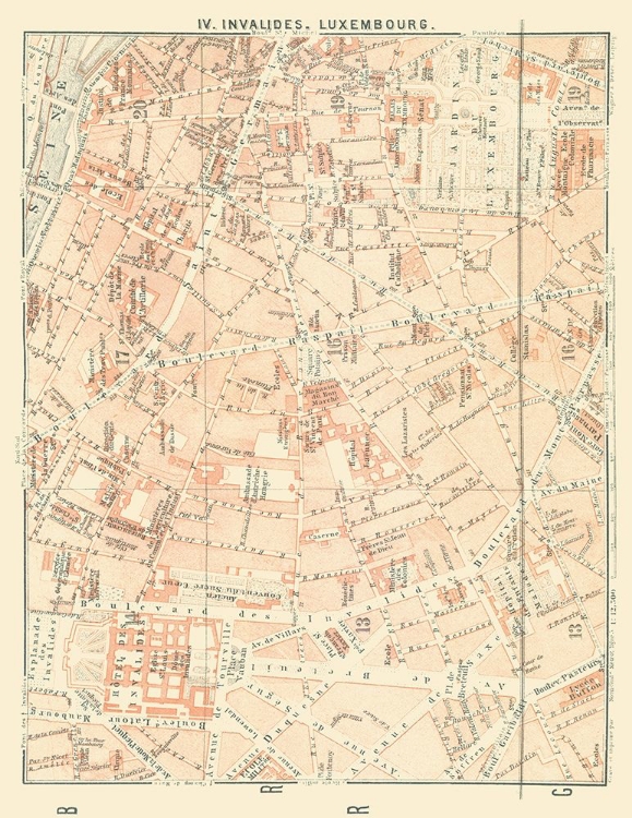 Picture of INVALIDES LUXEMBOURG PARIS FRANCE - BAEDEKER 1911