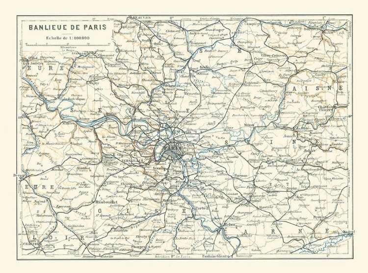 Picture of SUBURBS PARIS FRANCE - BAEDEKER 1911