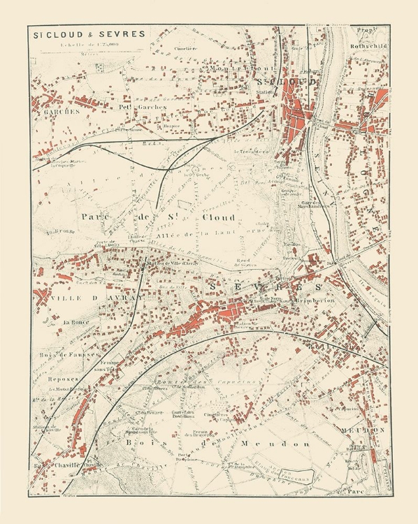 Picture of SAINT CLOUD SEVRES PARIS FRANCE - BAEDEKER 1911