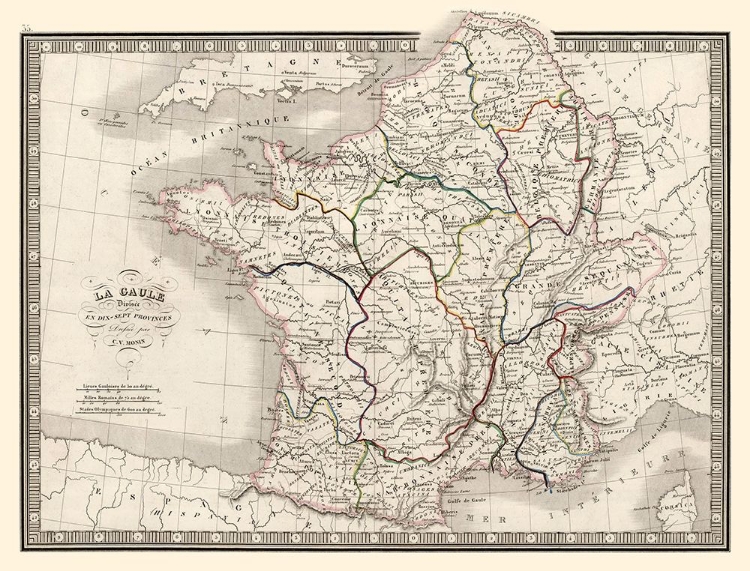 Picture of ANCIENT FRANCE TEN PROVINCES - MONIN 1839