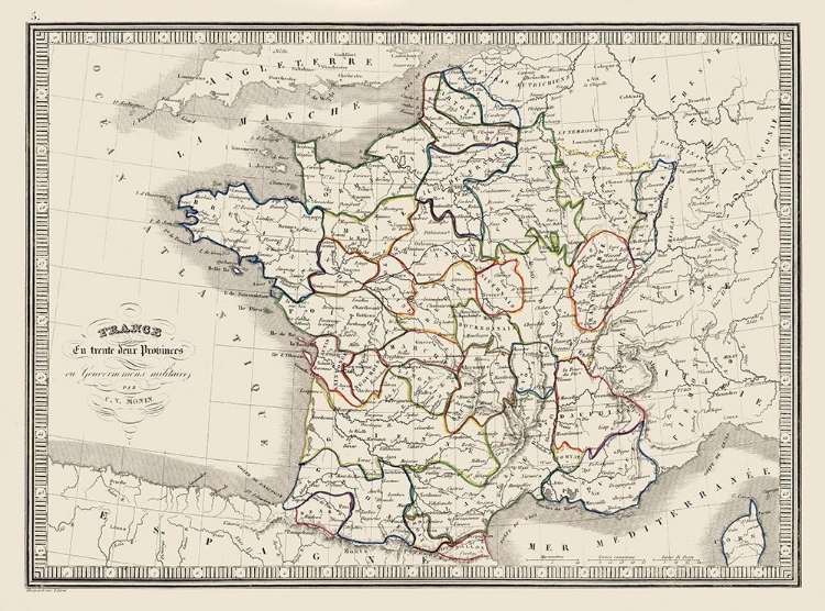 Picture of THIRTY TWO PROVINCES FRANCE - MONIN 1839
