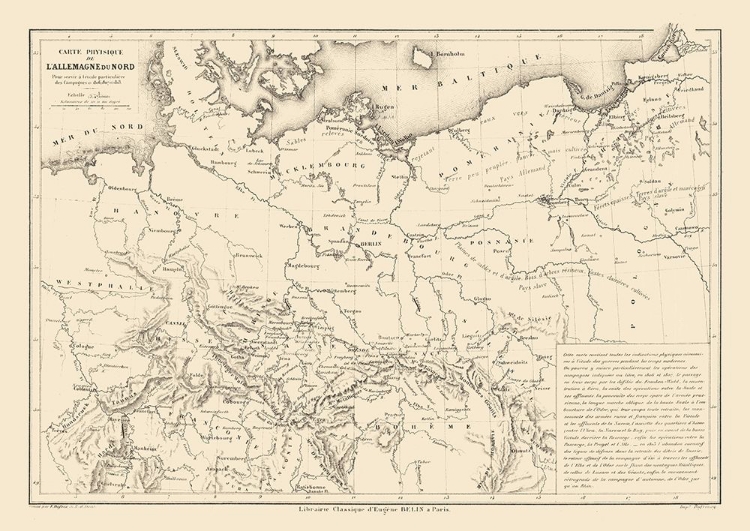 Picture of PHYSICAL NORTH GERMANY - DRIOUX 1882