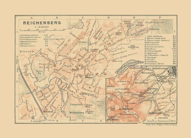 Picture of REICHENBERG GERMANY - BAEDEKER 1910