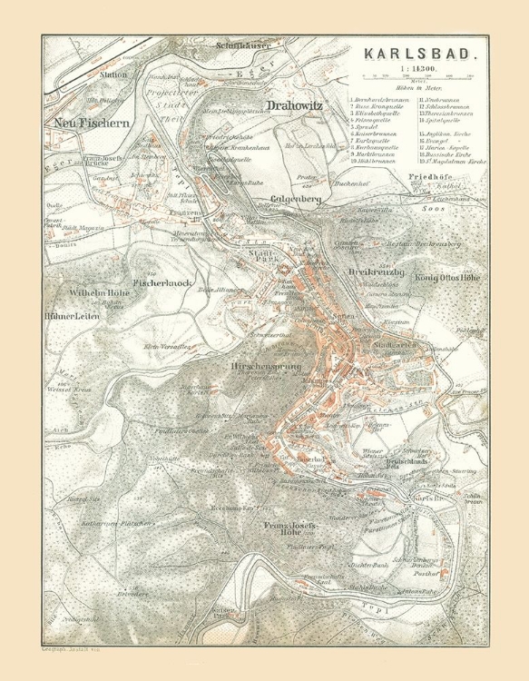 Picture of KARLSBAD GERMANY - BAEDEKER 1896