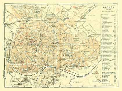 Picture of AACHEN GERMANY - BAEDEKER 1914