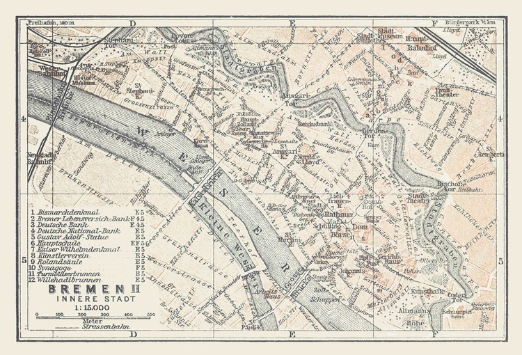 Picture of BREMEN GERMANY - BAEDEKER 1914