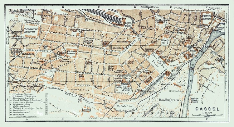 Picture of KASSEL GERMANY - BAEDEKER 1914