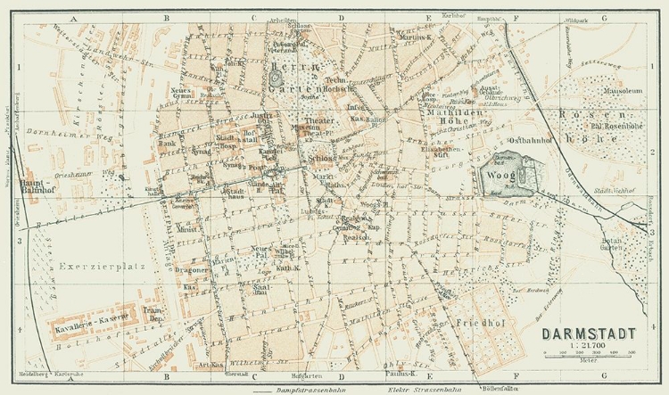 Picture of DARMSTADT GERMANY - BAEDEKER 1914