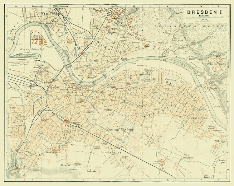 Picture of DRESDEN GERMANY - BAEDEKER 1914