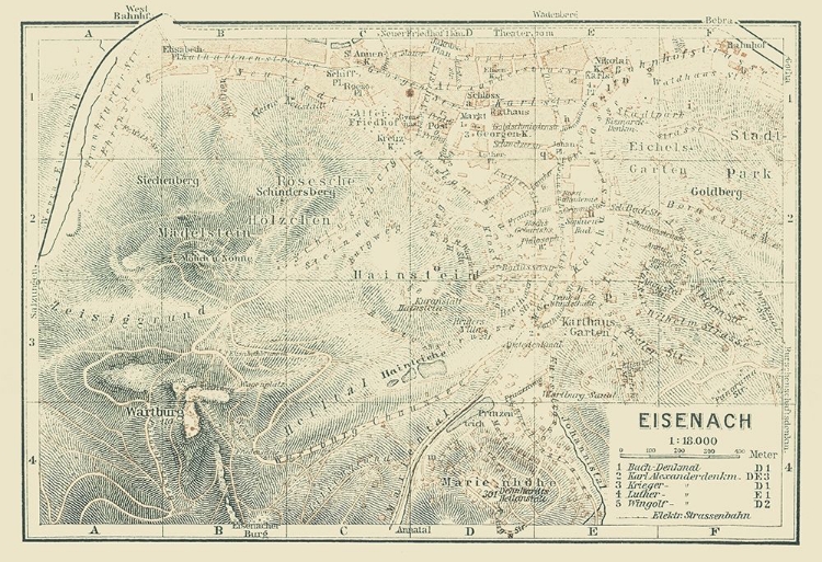 Picture of EISENACH GERMANY - BAEDEKER 1914