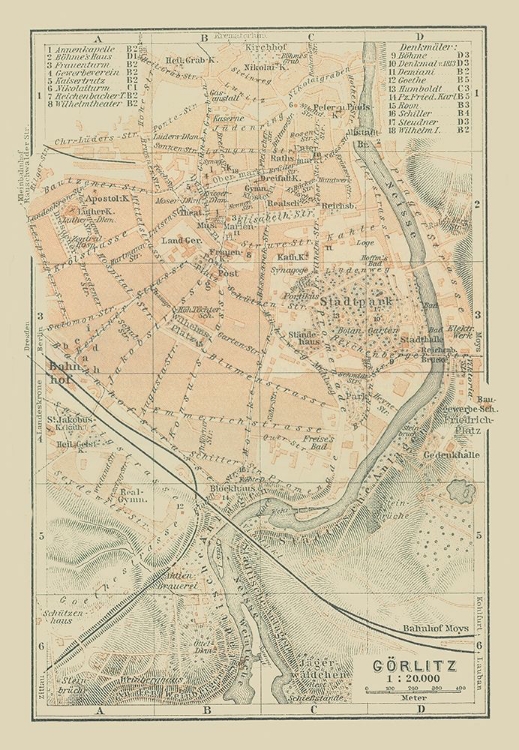 Picture of GORLITZ GERMANY - BAEDEKER 1914