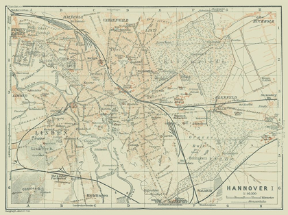 Picture of HANNOVER GERMANY - BAEDEKER 1914