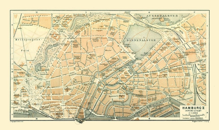 Picture of HAMBURG GERMANY - BAEDEKER 1914