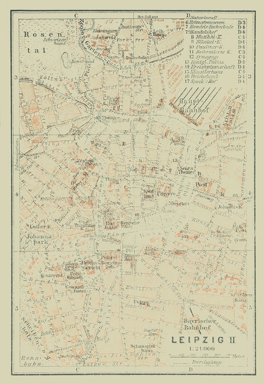 Picture of LEIPZIG GERMANY - BAEDEKER 1914