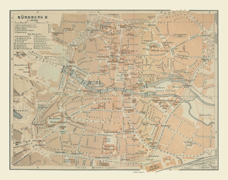 Picture of NUREMBERG GERMANY - BAEDEKER 1914