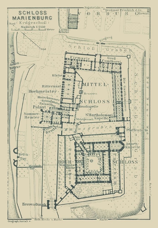 Picture of SCHLOSS MARIENBURG GERMANY - BAEDEKER 1914