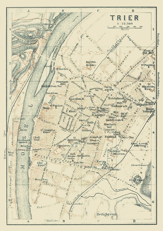 Picture of TRIER GERMANY - BAEDEKER 1914