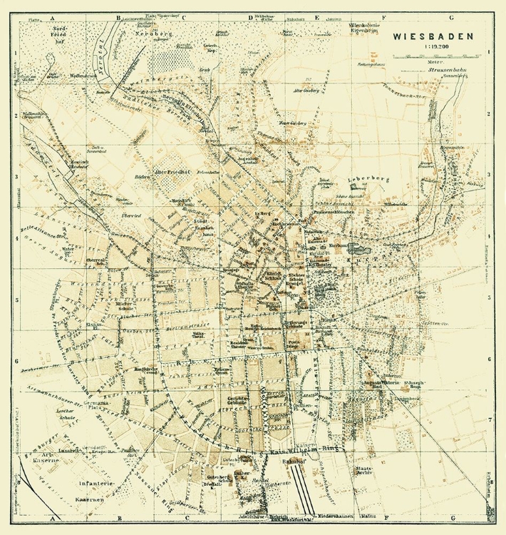 Picture of WIESBADEN GERMANY - BAEDEKER 1914