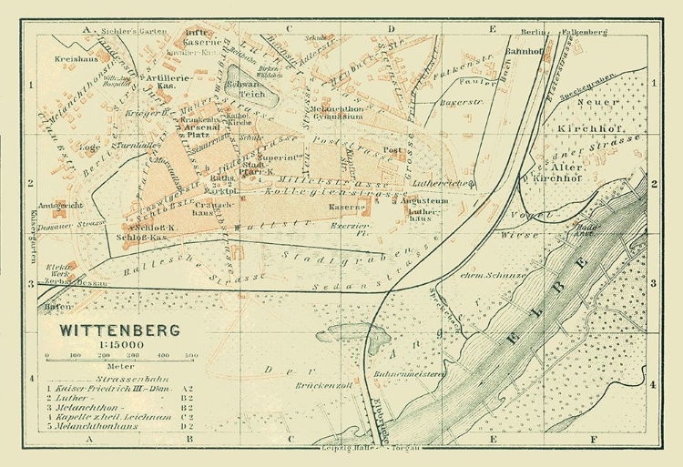 Picture of WITTENBERG GERMANY - BAEDEKER 1914