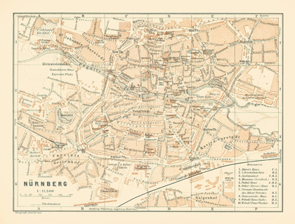 Picture of NUREMBERG GERMANY - BAEDEKER 1896