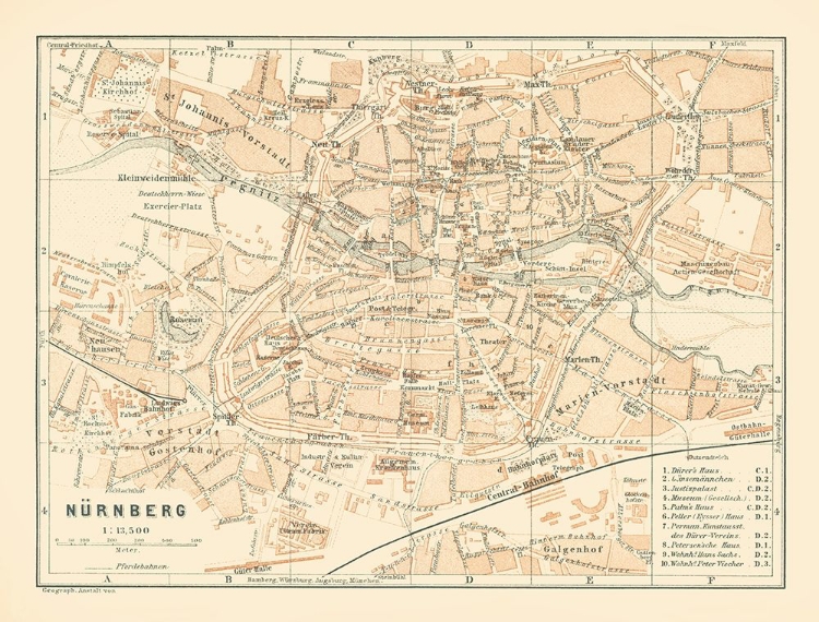 Picture of NUREMBERG GERMANY - BAEDEKER 1896