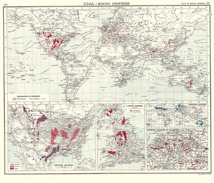 Picture of GLOBAL COAL MINING COUNTRIES - BARTHOLOMEW 1907