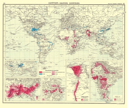 Picture of GLOBAL COTTON GROWING CONTRIES - BARTHOLOMEW 1907