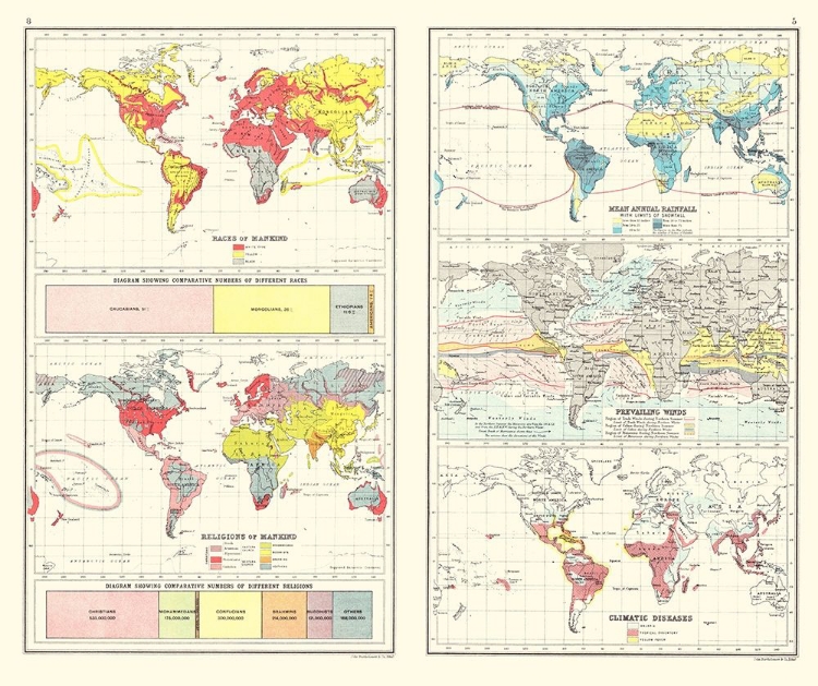 Picture of GLOBAL RACE RELIGION RAINFALL WINDS DISEASE