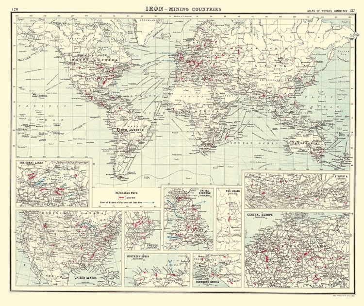 Picture of GLOBAL IRON MINING COUNTRIES - BARTHOLOMEW 1907