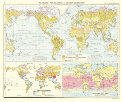 Picture of GLOBAL NATURAL VEGETATION OCEAN CURRENTS