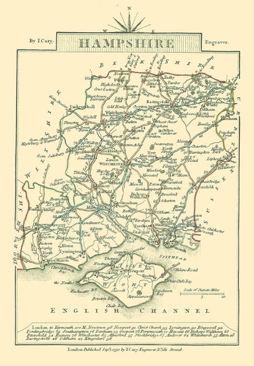 Picture of HAMPSHIRE COUNTY ENGLAND - CARY 1792