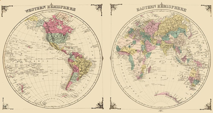 Picture of WESTERN EASTERN HEMISPHERES - ANDREAS 1874