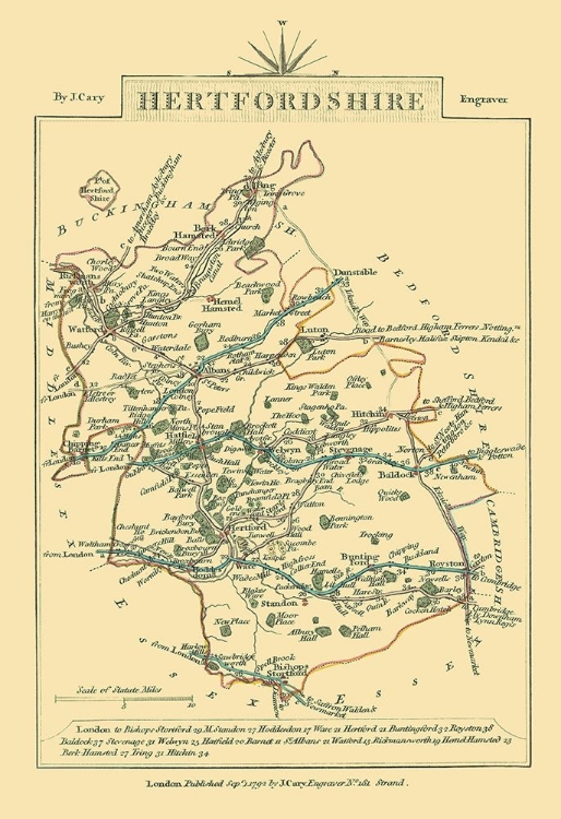 Picture of HERTFORDSHIRE COUNTY ENGLAND - CARY 1792