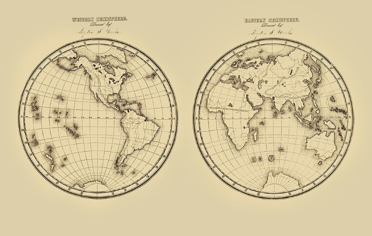 Picture of WESTERN HEMISPHERE EASTERN HEMISPHERE - FITCH 1850